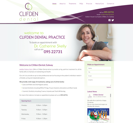 Clifden Dental - Website