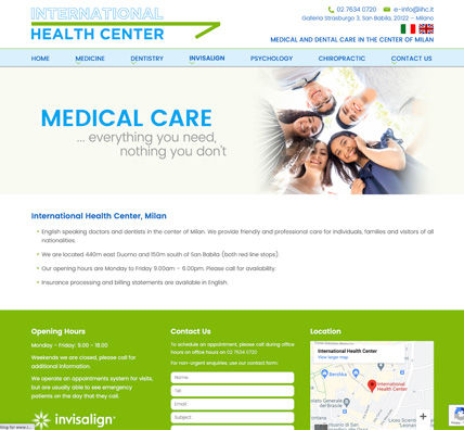 International Health Center, Milan, Italy - Website
