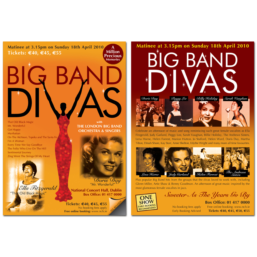 The National Concert Hall | Big Band Divas Concert Flyer