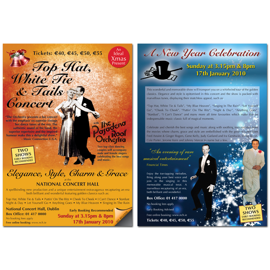 The National Concert Hall | Top Hat, White Tie and Tails Concert Flyer