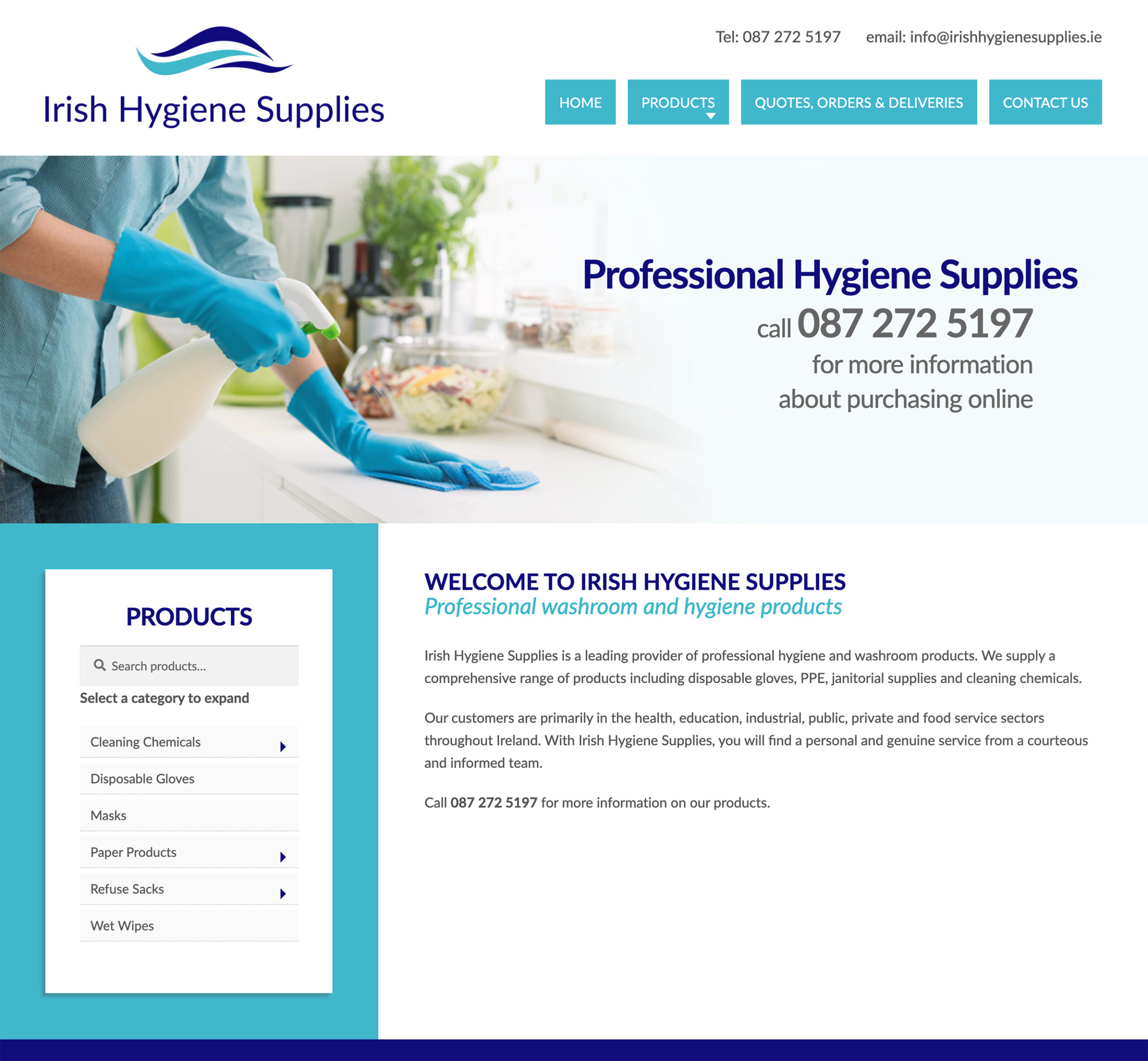 Irish Hygiene Supplies E-Commerce Website